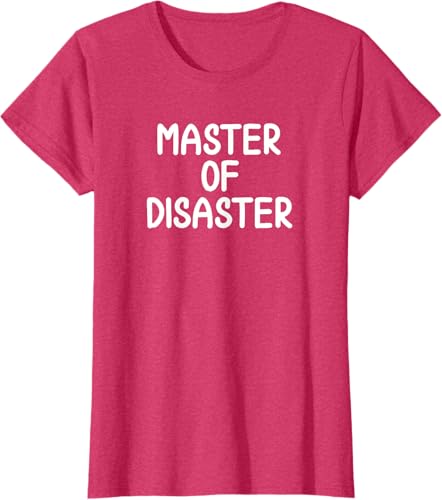 Miniatura 10 de Camiseta divertida con texto en inglés "Master Of Disaster"