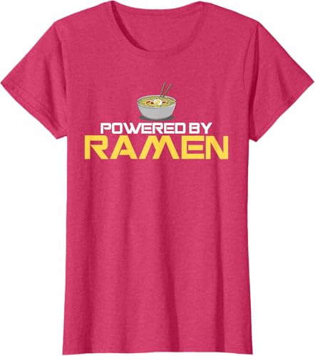Miniatura 7 de Camiseta de fideos de anime japoneses Powered By Ramen, Negro, S