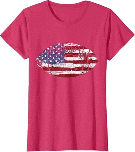 Miniatura 9 de Camiseta de regalo vintage con bandera estadounidense de fútbol americano, Negro, S