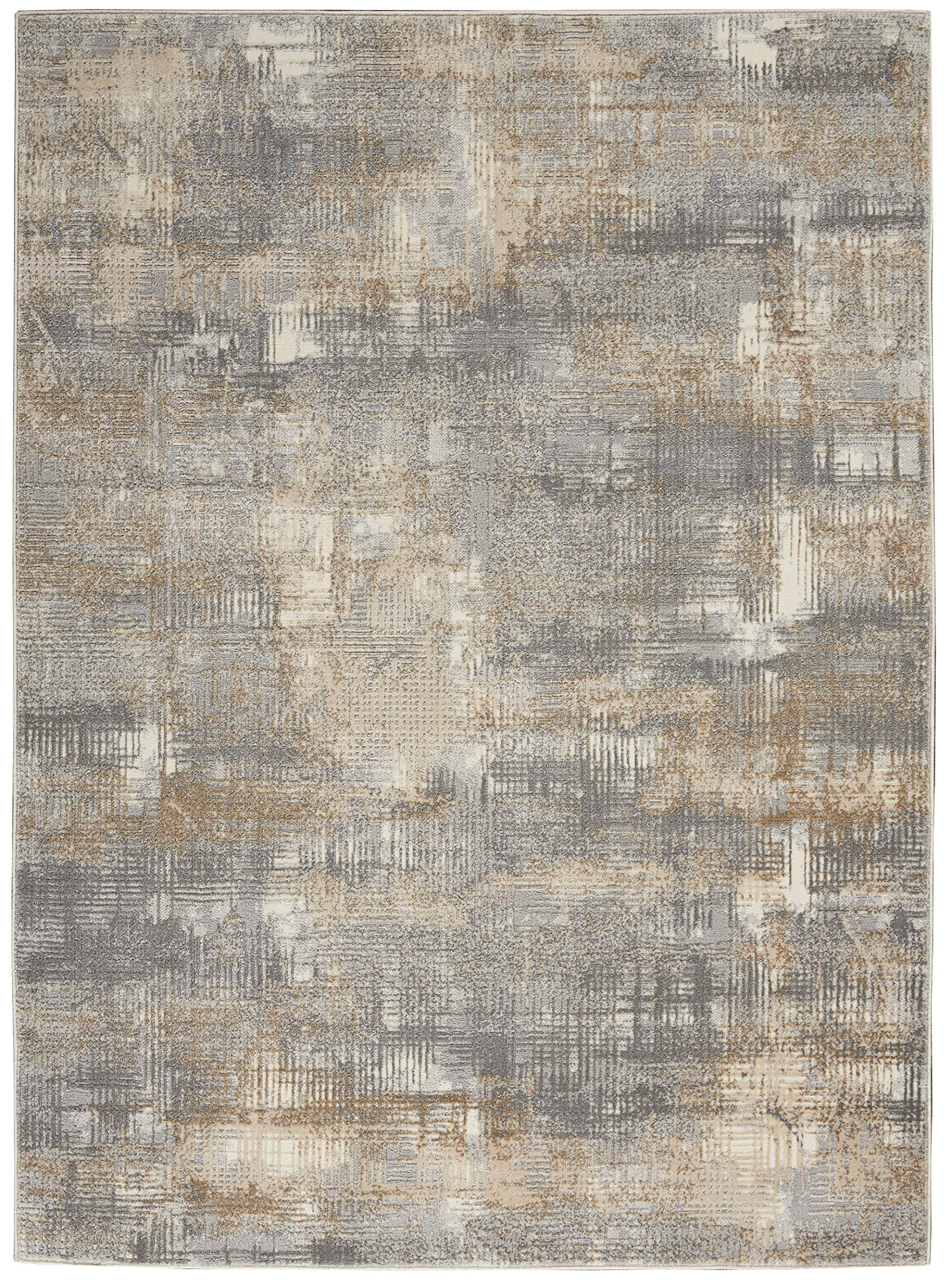 Calvin Klein Rush Abstract Grey/Beige 6' x 9' Area Rug, (6' x 9')