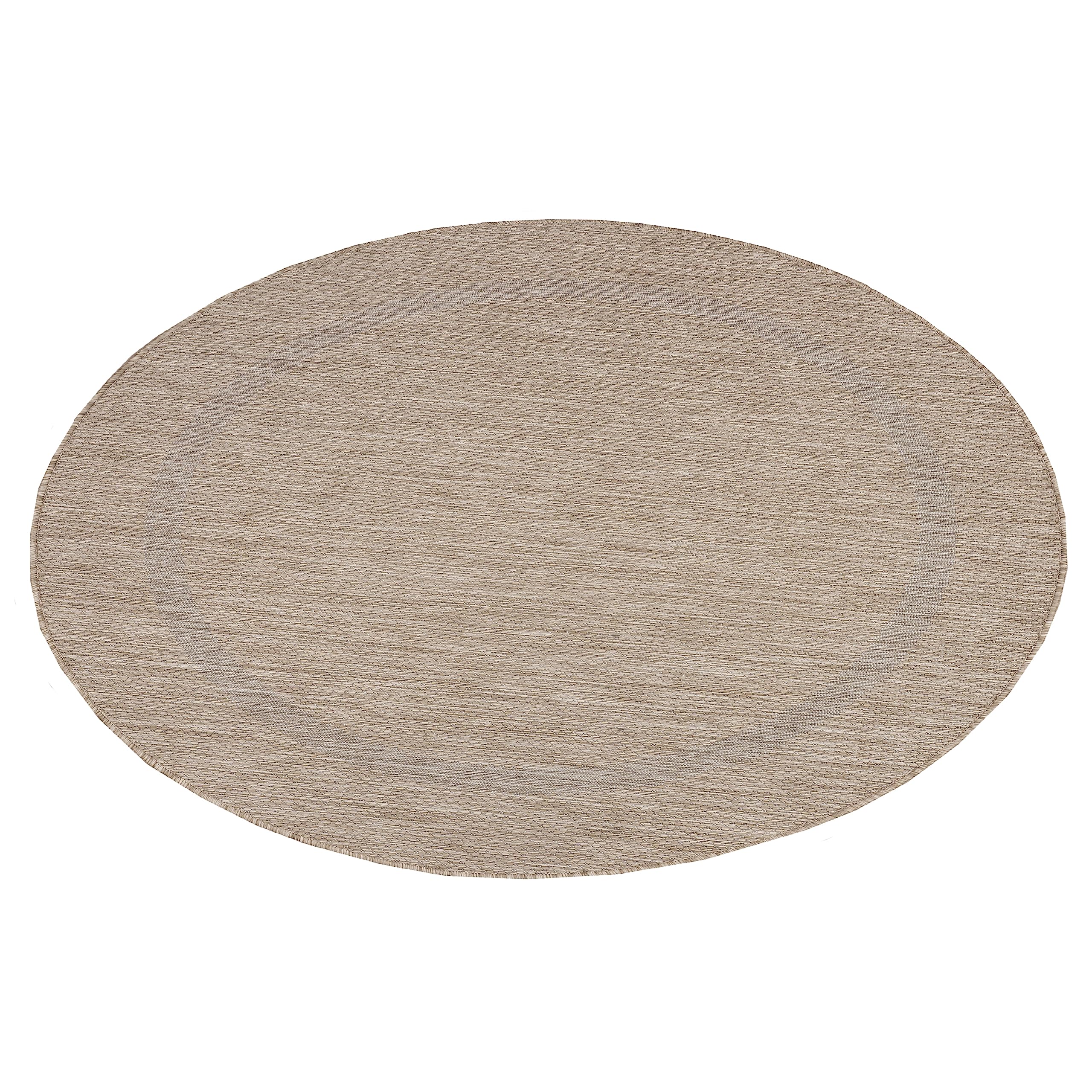 Teppium In- & Outdoor-Teppich Wetterfest Sisal-Optik in Einfarbig Bordüre, Flachgewebe, Perfekt für Balkon, Terrasse, Küche oder Wohnzimmer