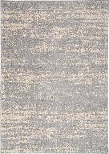 Vista 5 de Nourison Home Essentials - Alfombra moderna de 5 x 7 pies, gris/beige