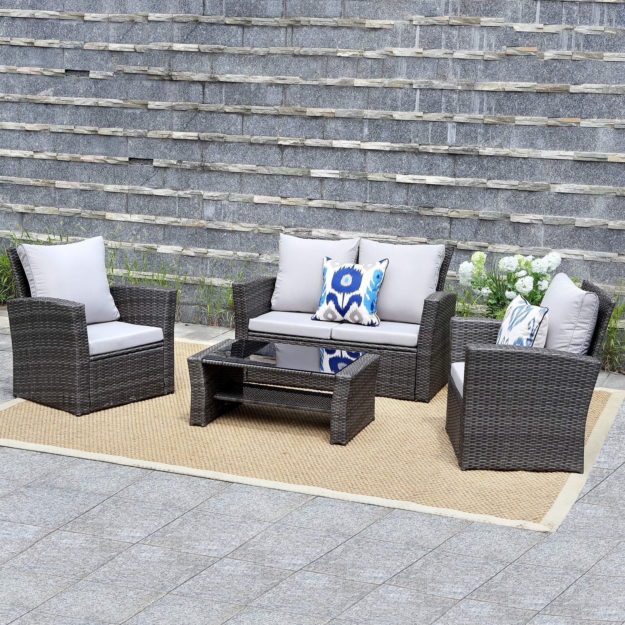 Wisteria Lane Outdoor Patio Furniture Set 5 Piece Conversation Set