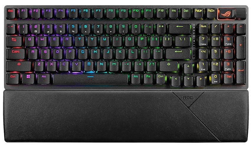 ASUS ROG Strix Scope II 96 Wireless Gaming Keyboard, Tri-Mode Connection, Dampening Foam & Switch-Dampening Pads, Hot-Swappable Pre-lubed ROG NX Storm Switches, PBT Keycaps, RGB-Black - NX Storm