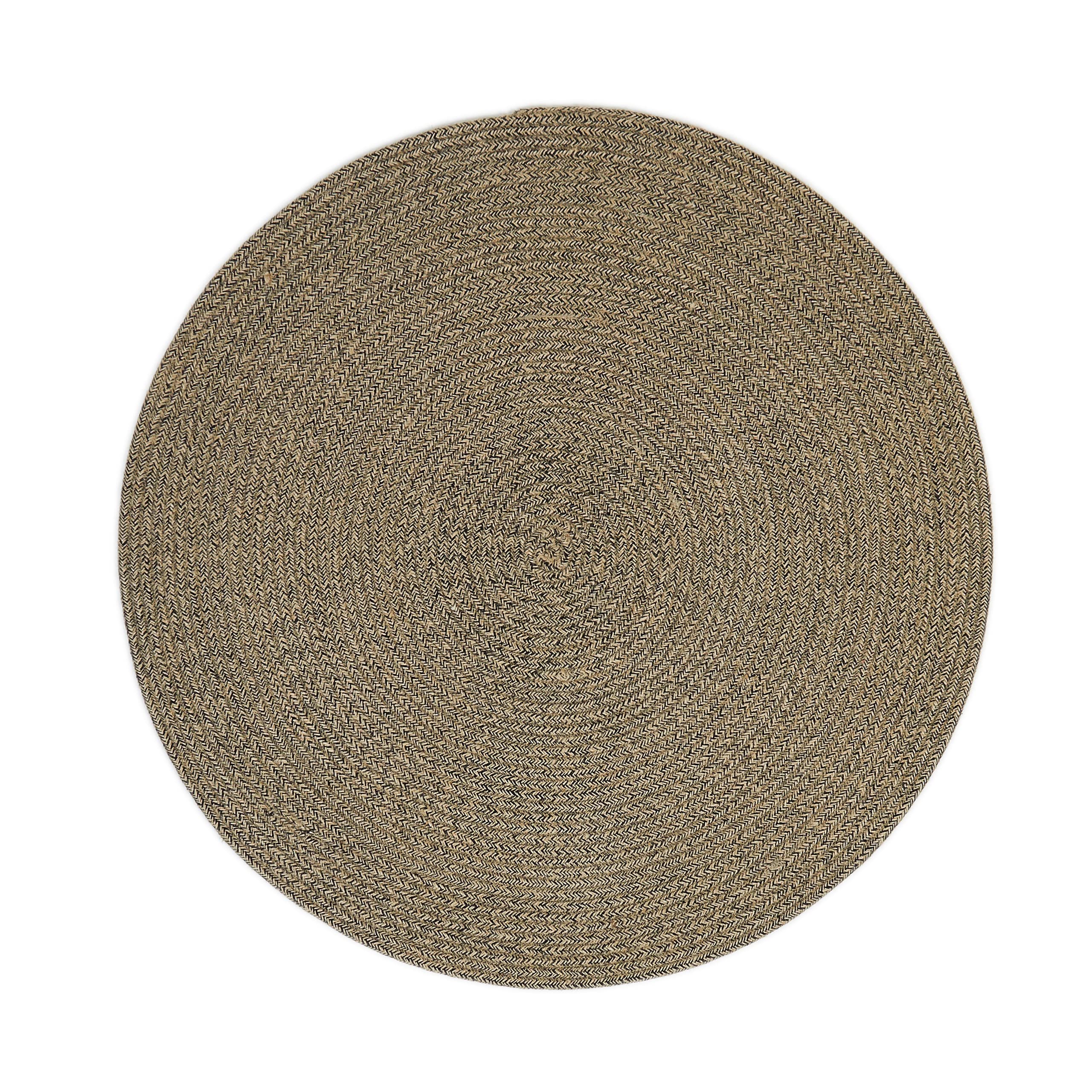 Ocean Home Textile Siyah Kırçıllı Jüt Halı Kilim Ø 80 cm