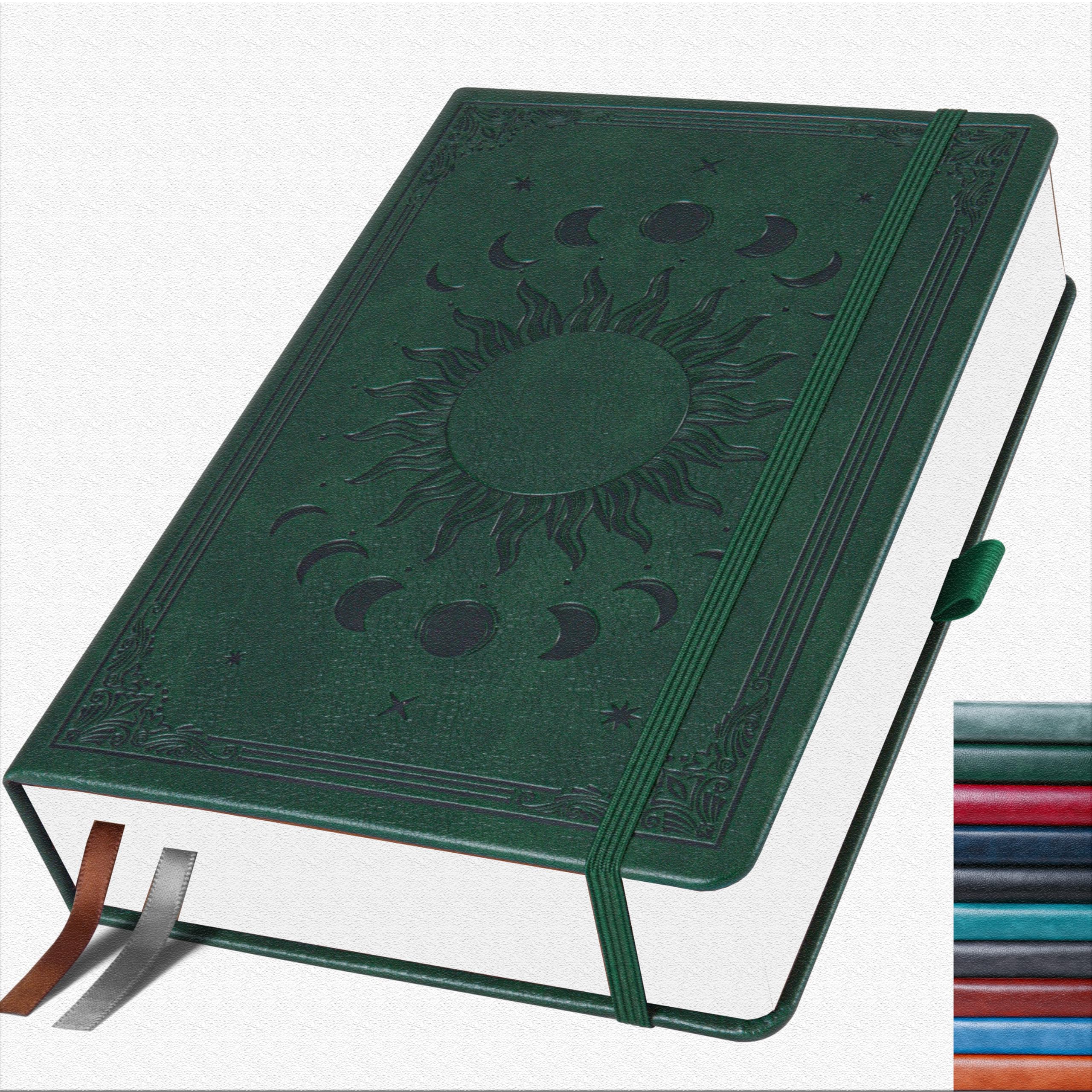 HwxBen Bullet Dotted Journal, Gepunktetes Notizbuch, 256 Seiten, 135gsm Tintenfestes Papier, PU Leder Hard Cover, Elastisches Band, Innentasche, Für Arbeit, Büro und Schul