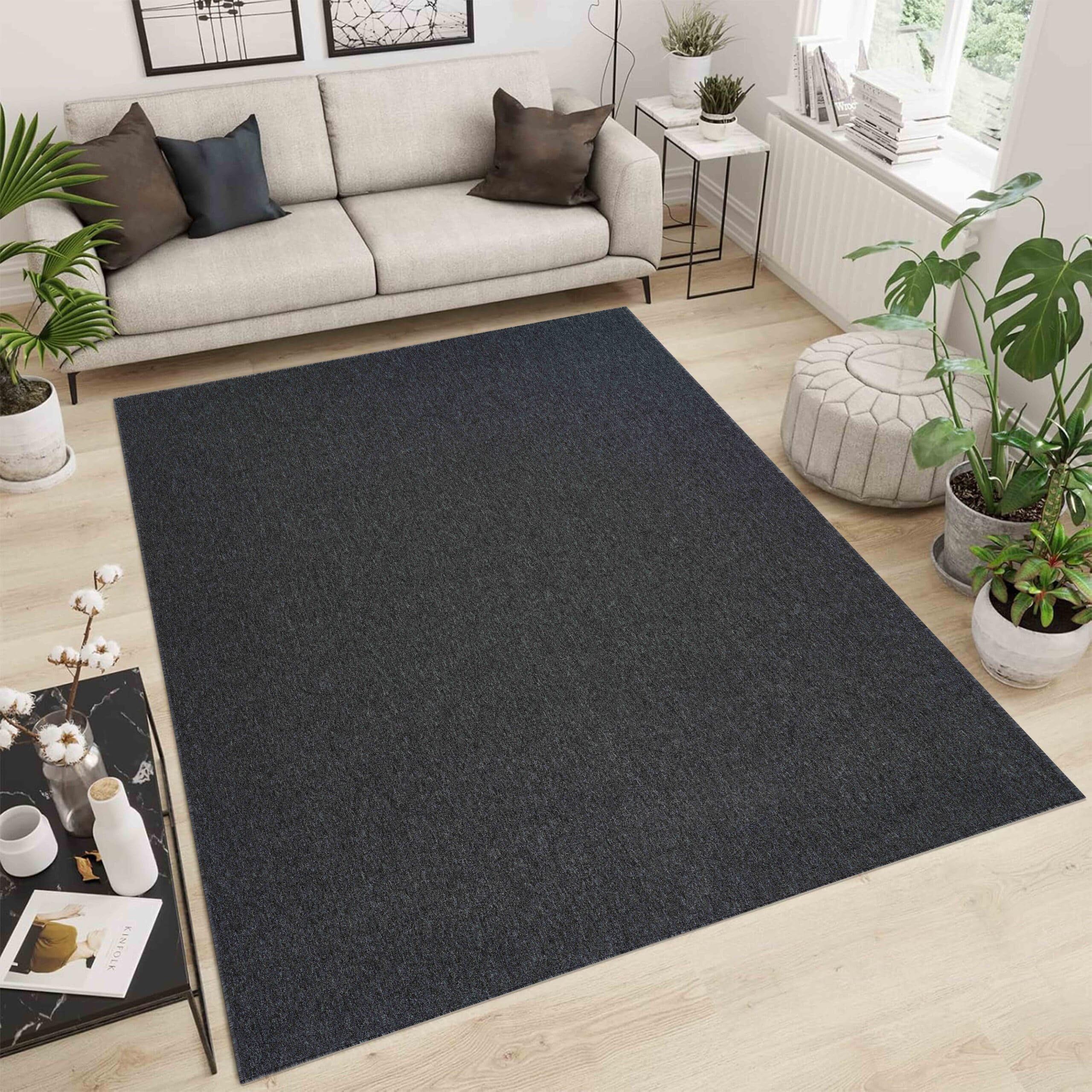 Desire Rugs Area Rug - Low Pile Modern Tufted, Felt Backing, Dark Grey, 60x110cm