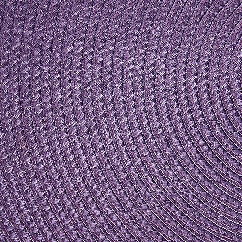 Miniatura 3 de DII - Juego de manteles individuales para interiorexterior de la colección Classic Woven, redondos, 15 pulgadas de diámetro, berenjena de 6 piezas