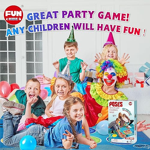 Miniatura 3 de FunKidz - Juego clásico de poses giratorias, juego de fiesta gigante para niños y adultos, mayor tamaño, actividad familiar en interiores y