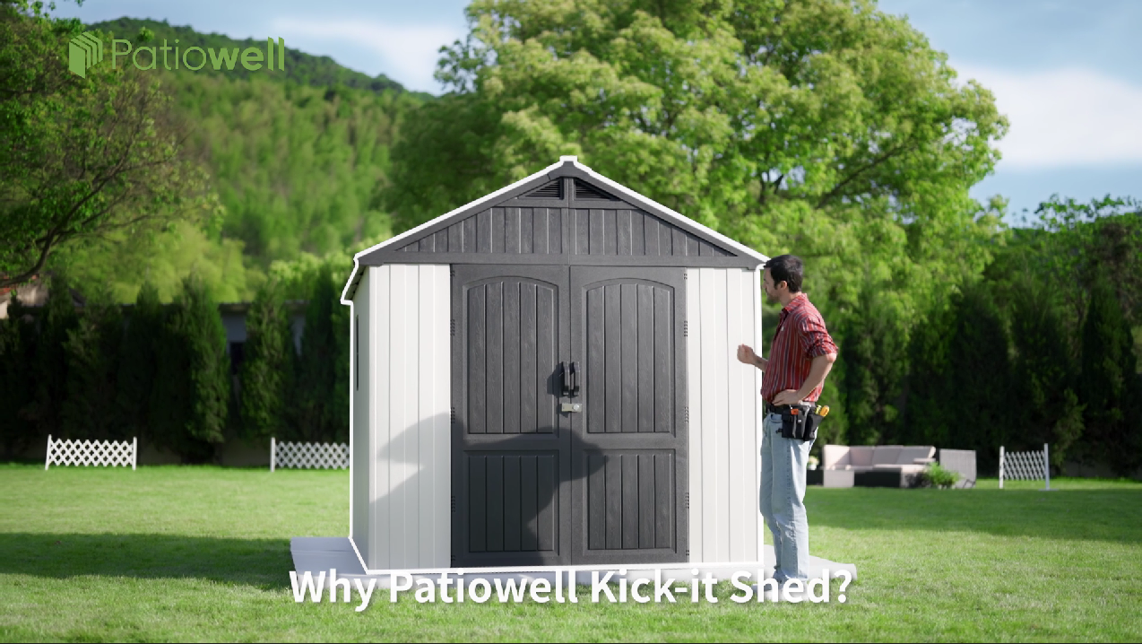 Amazon.com : Patiowell 8x6 FT Outdoor Storage Shed, Plastic Shed