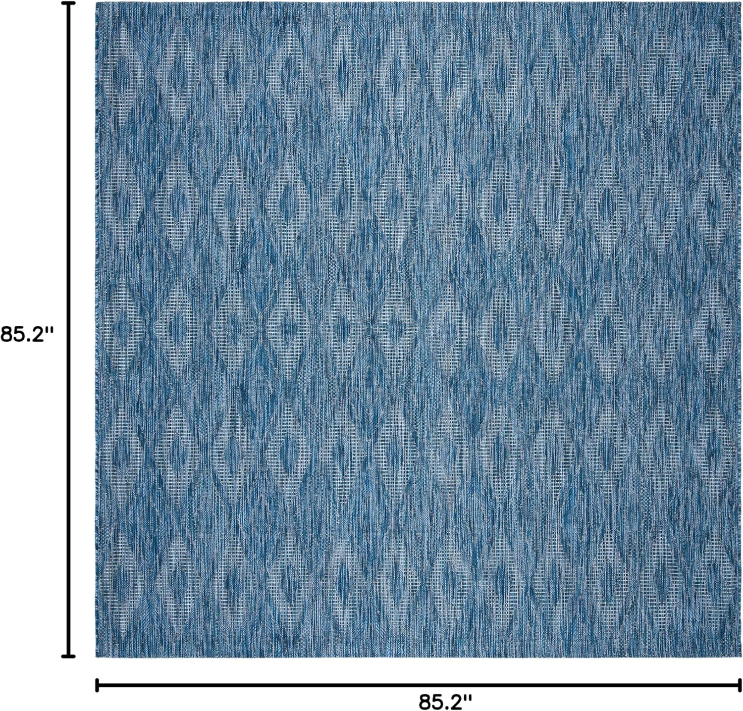 SAFAVIEH Washable Rug Outdoor Courtyard Collection - 7'10" Square, Navy, Non-Shedding & Easy Cleaning, Ideal for Patio, Backyard, Mudroom (CY8522-36822)