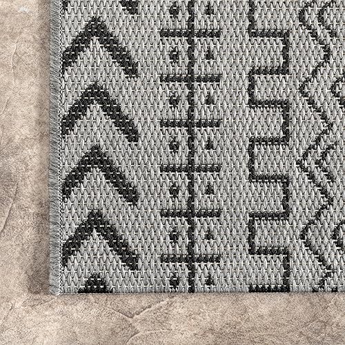 Miniatura 5 de nuLOOM Alfombra decorativa Jamie para exteriores, 3x5, gris
