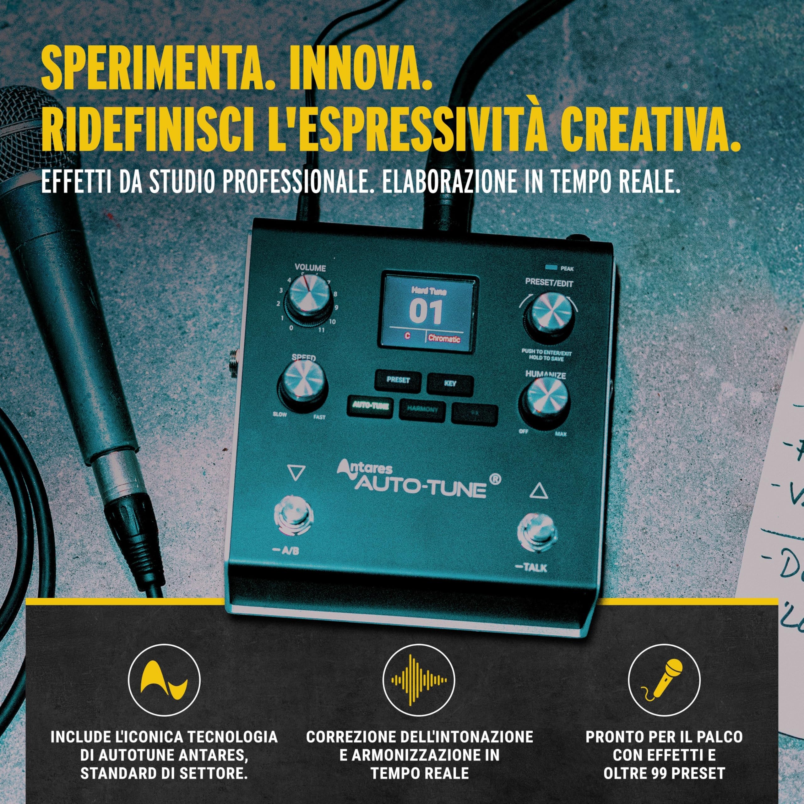 HeadRush VX5 - Effetto a Pedale con AutoTune Antares per Cantanti, con Real Time Pitch Correction, Armonia vocale, Interfaccia per Chitarra e Microfono