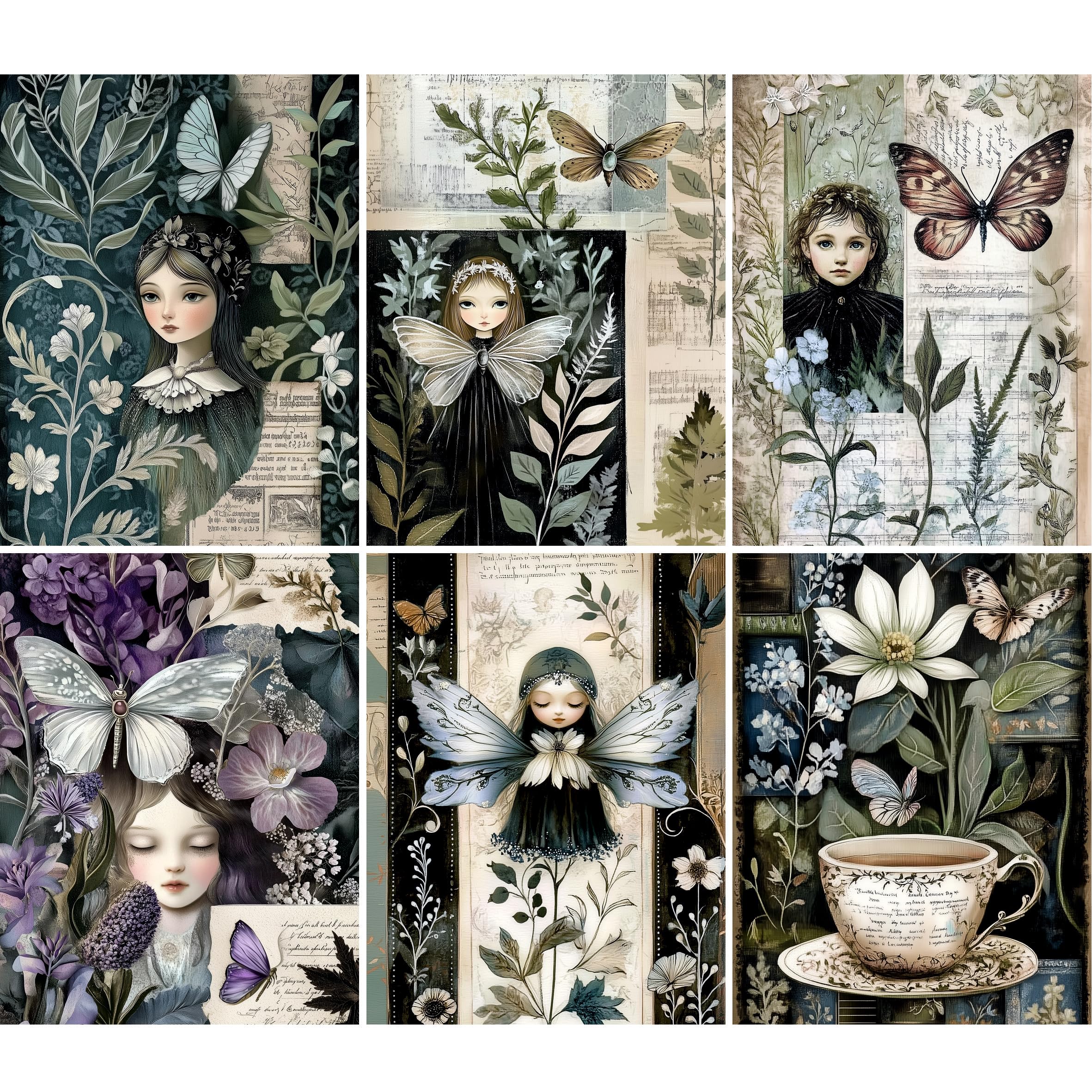 Mystical Butterflies Reispapier, 21 x 27 cm, Decoupage-Papier-Design für Möbel, gemischte Medien, Karten & Handwerk, Decoupage von CRAFT KREATIVELY