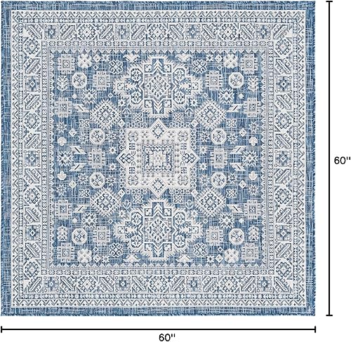 Miniatura 274 de Rugs.com Outdoor Aztec Collection Alfombra – 4 x 6 pies alfombra de tejido plano gris carbón perfecta para salas de estar, grandes comedores, planos