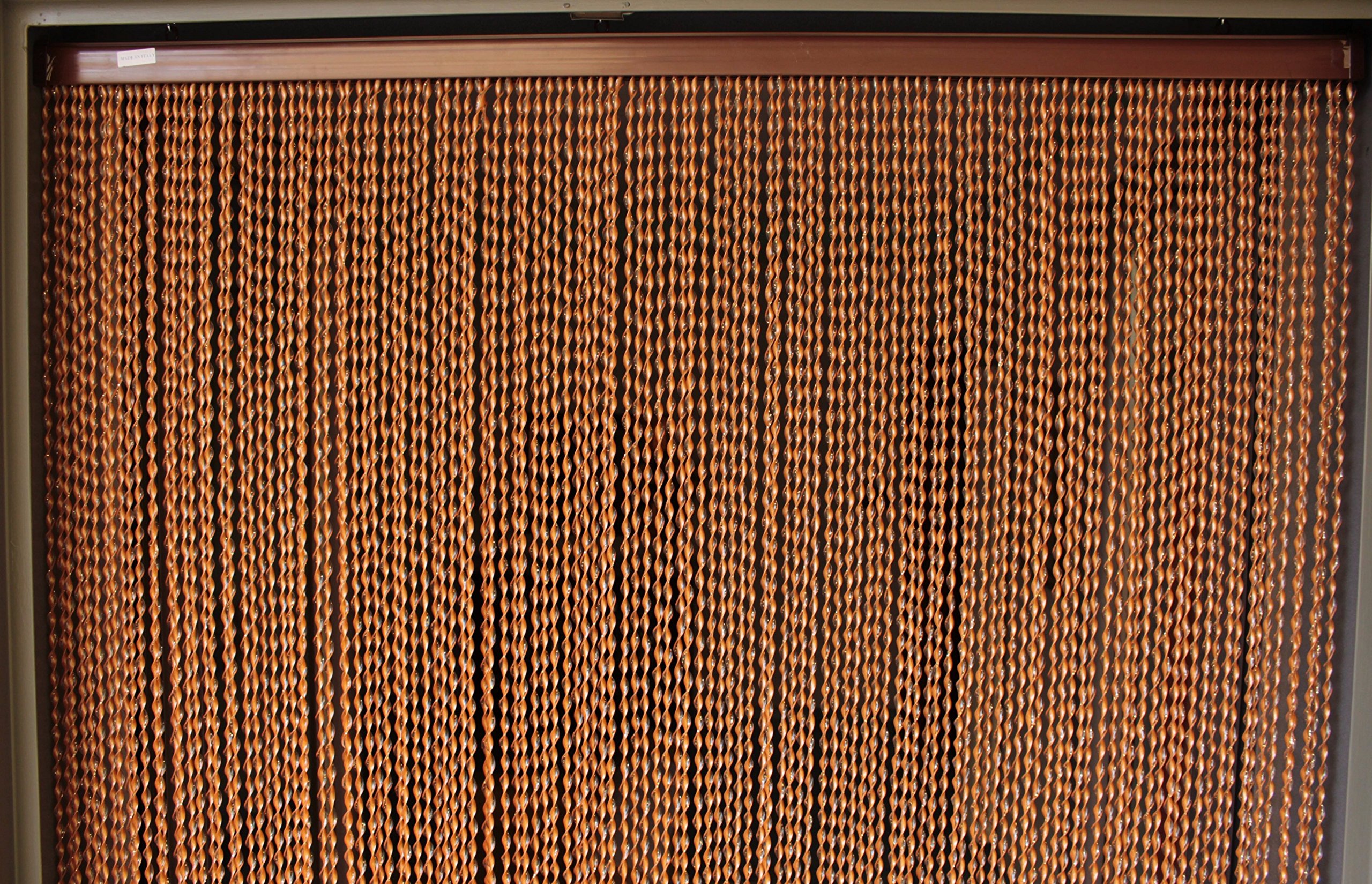 Rideau/Moustiquaire en PVC – modèle 21 - Bâtonnet D'ALUMINIUM - Made in Italy - Mesures Standard (90x200/100X220/120X230/130X240/150X250) - (100 X 220, BRONZE AVEC GLITTER OR [7])