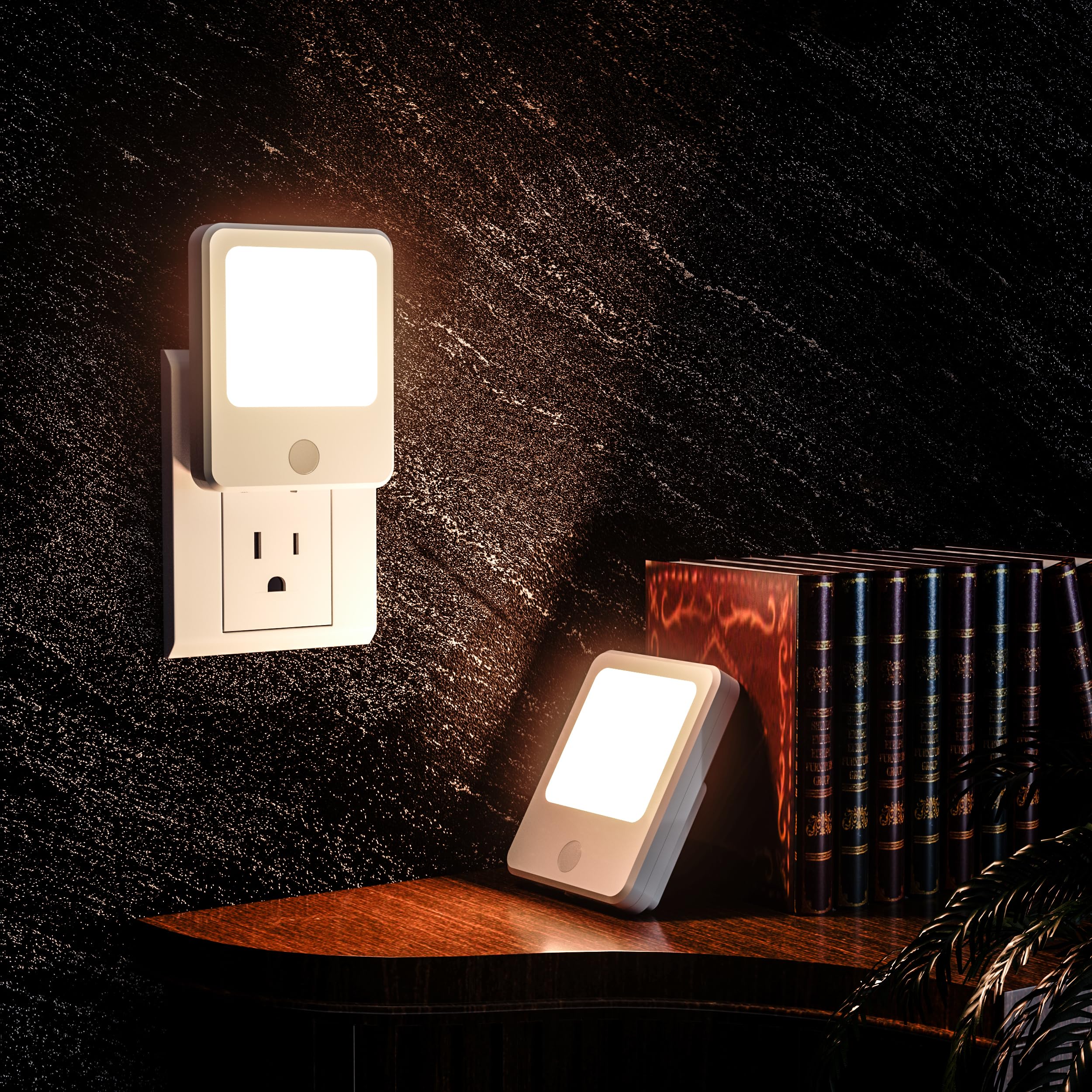 Night Lights Plug Into Wall, Motion Sensor with Safety LED Energy Efficient Night Light, Mini Smart Night Light, Adjustable Brightness for Anywhere You Need a Little Extra Light -2 PCS