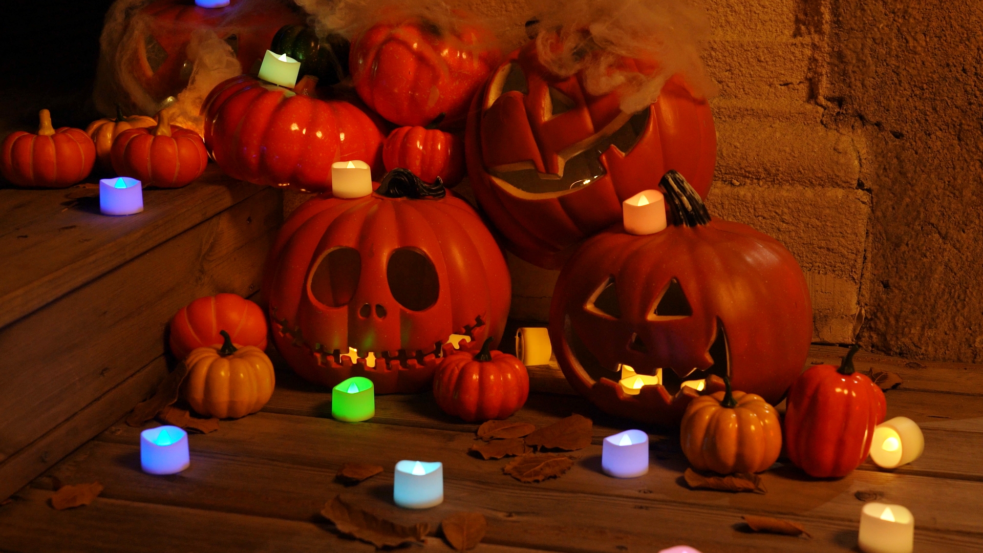 Image of Homemory Multi Color Changing Tea Lights Battery Operated, 7-Color Changing LED Plastic Holiday Candles for Halloween, Pumpkin, Ofrenda, Christmas, Party, Dia1.5'' x H1.3'', 24-Pack [White Base] | [White Body] Battery Operated LED Tealights for Halloween Parties, Pumpkin Displays, Kids Events, Christmas Decor, Lanterns