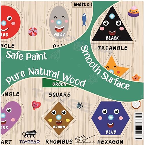 Image of Eco Friendly Materials Wooden Learning Toys Puzzle for Brain Training /jorky Cutting Puzzle for Home /School /Non-Toxic /Education Memory Games for Baby Boy and Girl (JKMSHAPE)