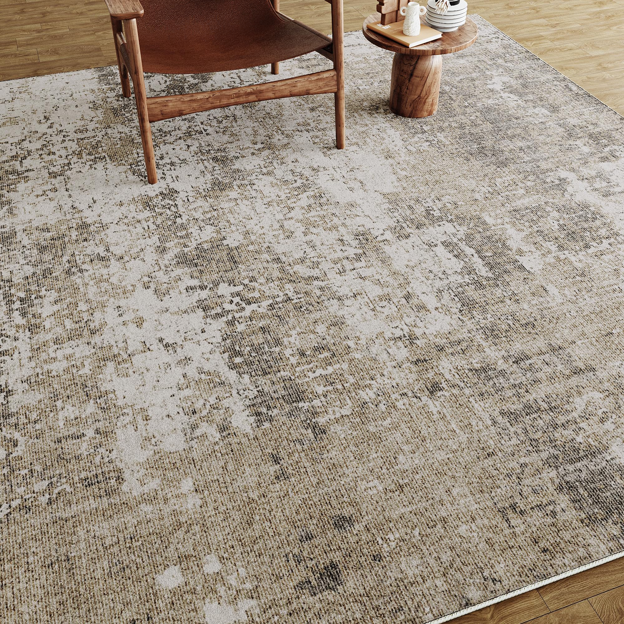 Amazon.com: PureCozy Modern Abstract Beige Gray Area Rug 2x3
