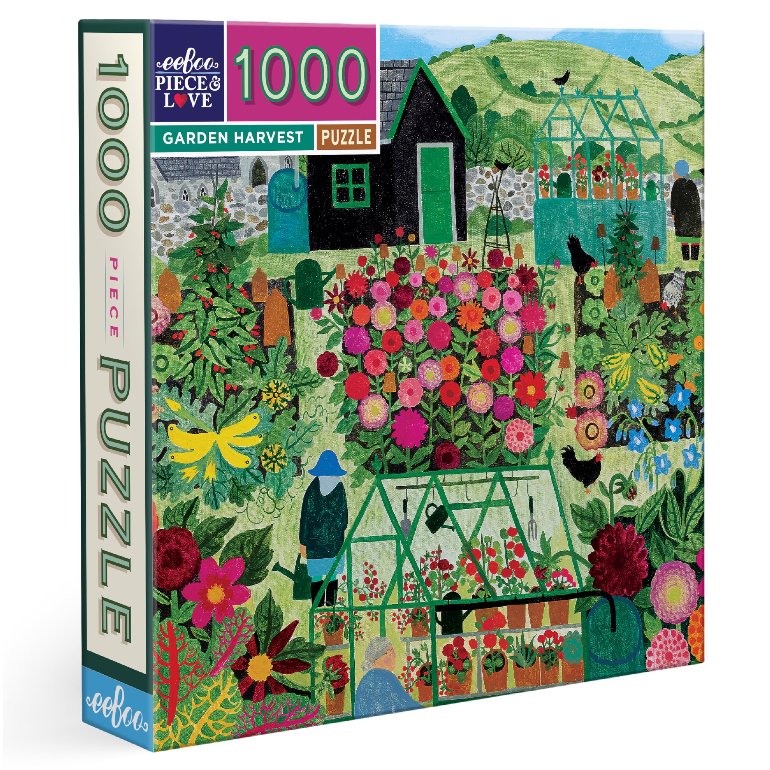 EEBOO - Garden Harvest - Puzzle Adulte 1000 Pièces En Carton - Dimension 58,5 x 58,5 cm
