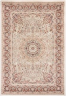 Mazovia Orientalischer Traditioneller Teppich mit Blumen - Weich Teppich für Wohnzimmer, Esszimmer - ÖKO-TEX Wohnzimmerteppich - Teppiche - Rot Creme - 160 x 230 cm