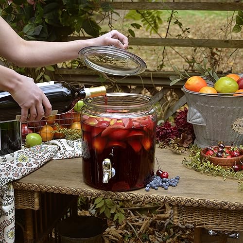 Miniatura 4 de Anchor Hocking Heritage Hill Despachador de bebidas de vidrio con válvula para servir de 2 galones Transparente