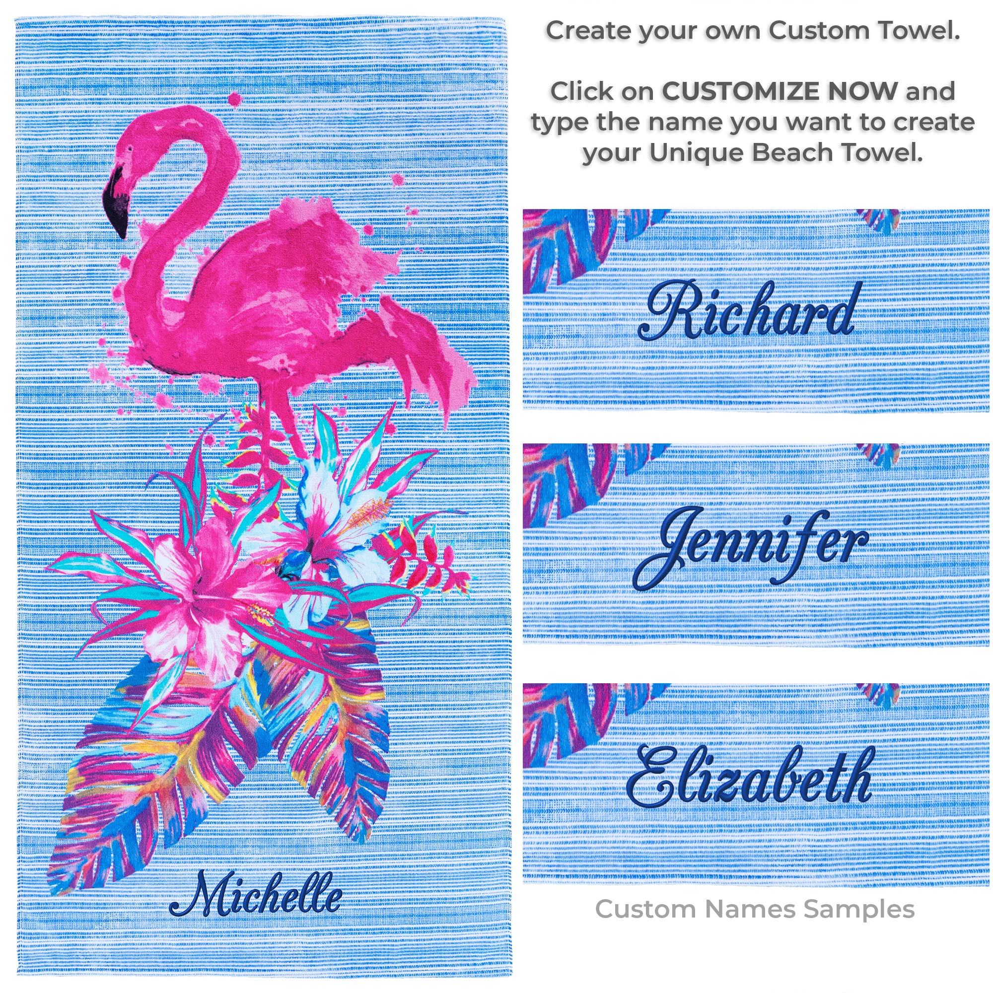 Softerry Flamingo Beach Towel - 30x60 Inches, 100% Cotton, Pink Flamingo Print - View #4