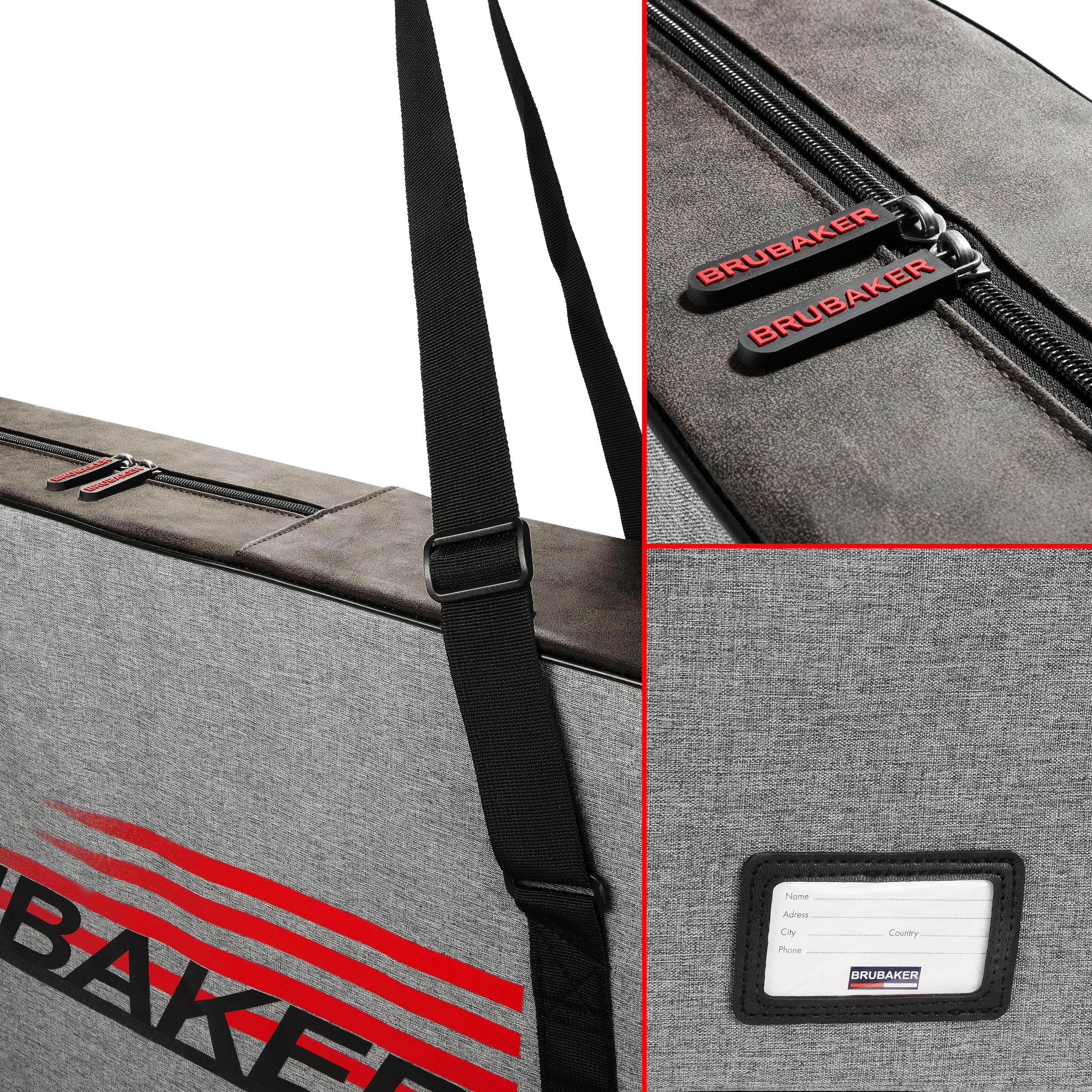 BRUBAKER Snowboardtasche Velocity Performance - Snowboard Aufbewahrung Tasche mit Verstellbarem Tragegurt und Namensschild - Snowboardbag - Schwarz, Grau und Rot