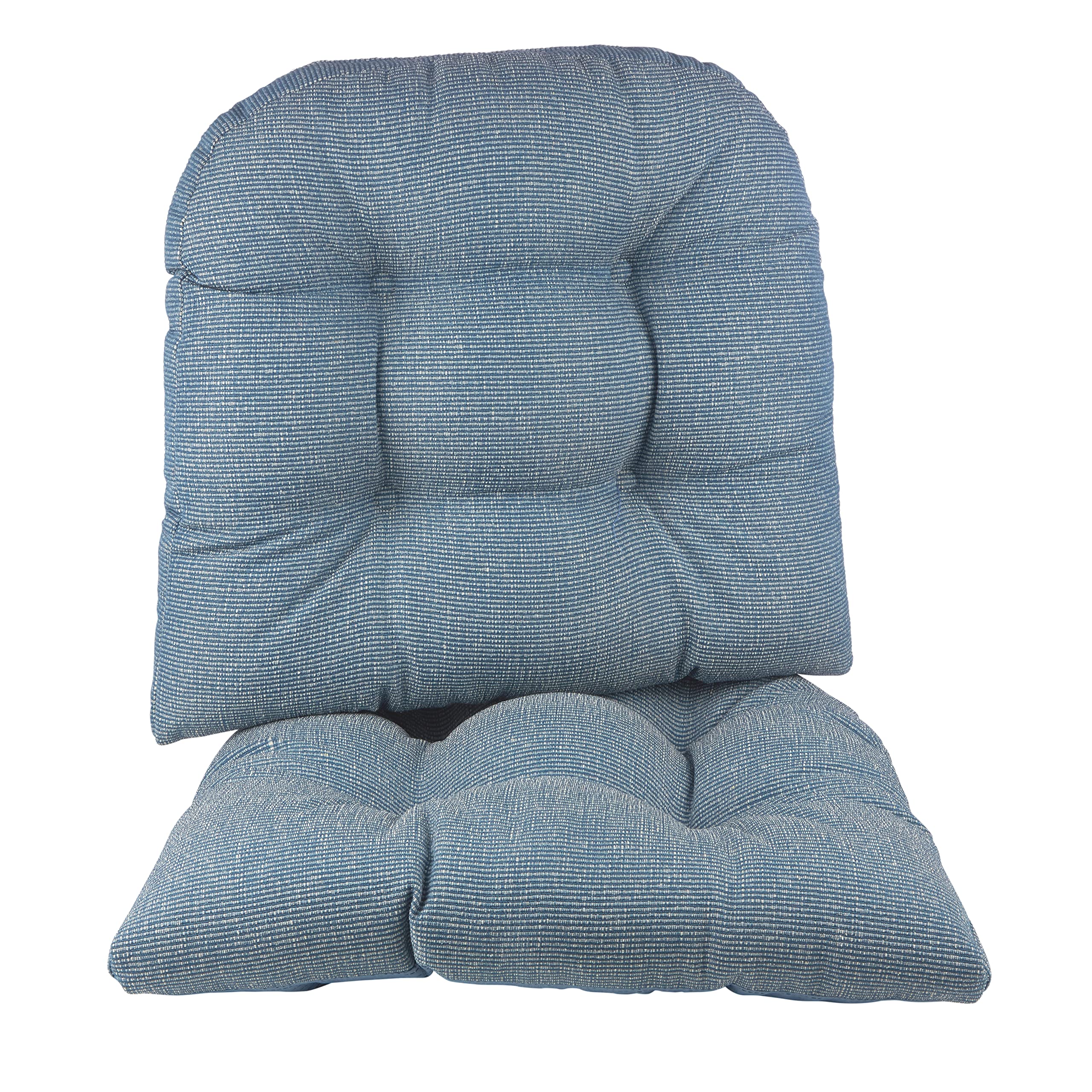 Klear Vu Saturn Non-Slip Seat Cushion, Assembled in The USA, Button-Tufted Pillow for Dining, Office, or Rocking Chair, Durable Fabric Cover, 18" x 20" x 3", Set of 2, Wedge Blue 2 Count