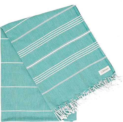 Miniatura 4 de Bersuse 100% algodón - Cobija Anatolia XL Toalla turca - Tina, playa Fouta Peshtemal multiusos para cama o sofá, cubierta de mesa o tapete de picnic