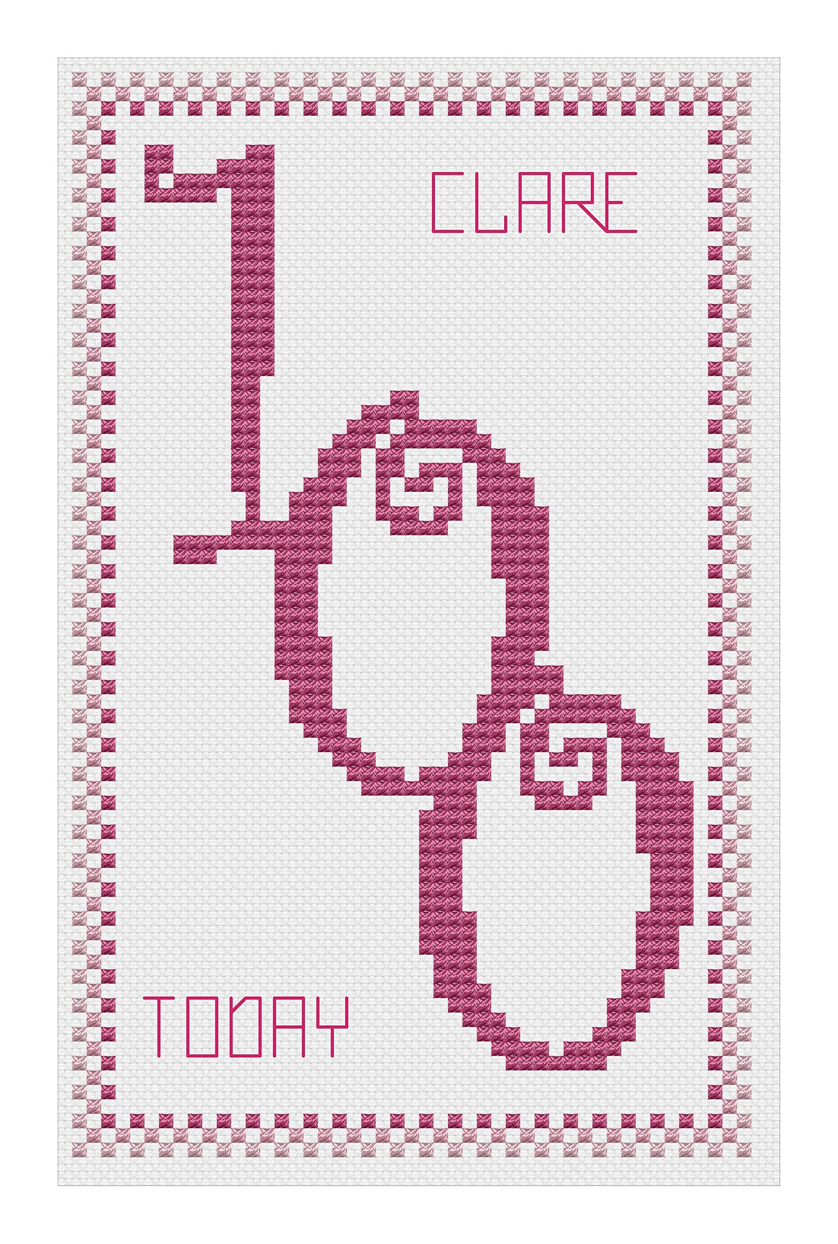 Florashell Needlecrafts Clear,Pink 100Th Birthday Pink Cross Stitch Card Kit