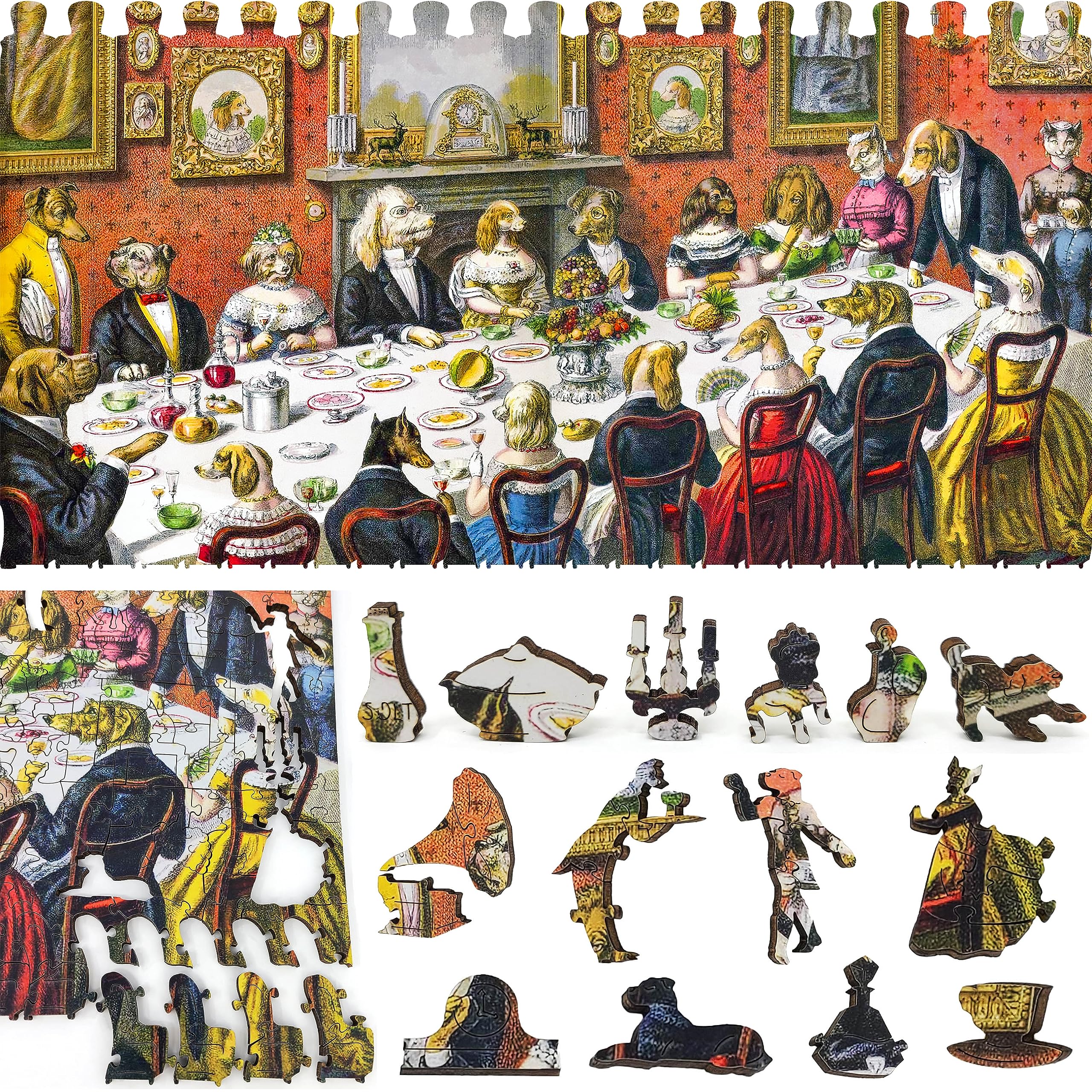 puzzle56 パズル Amazon | FoxSmartBox 木製ジグソーパズル 大人用 ユニークな形