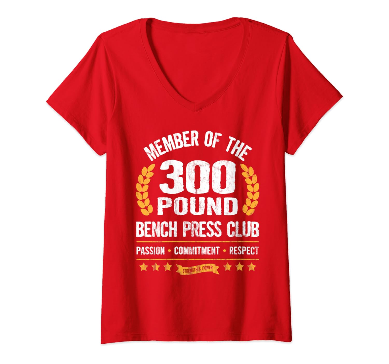 Amazon Com Womens 300 Pound Bench Press Club Gym V Neck T Shirt