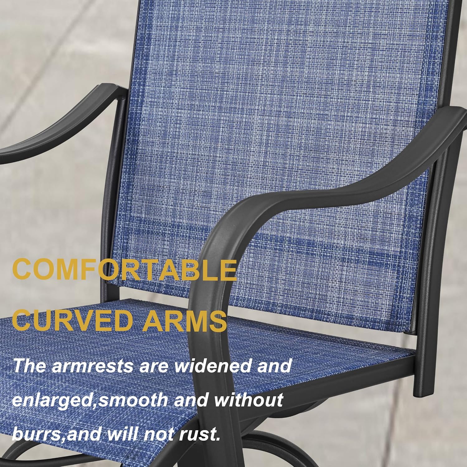 Outdoor Swivel Bar Stools Patio High Bistro Stool Height Chairs All Weather Furniture Bar Dining Chair,Set of 2