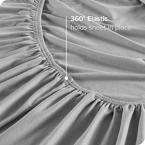 Miniatura 6 de Bare Home Juego de sábanas 100% algodón orgánico, ultra suave, 100% algodón, juego de sábanas y fundas de almohada, sábanas de bolsillo profundo