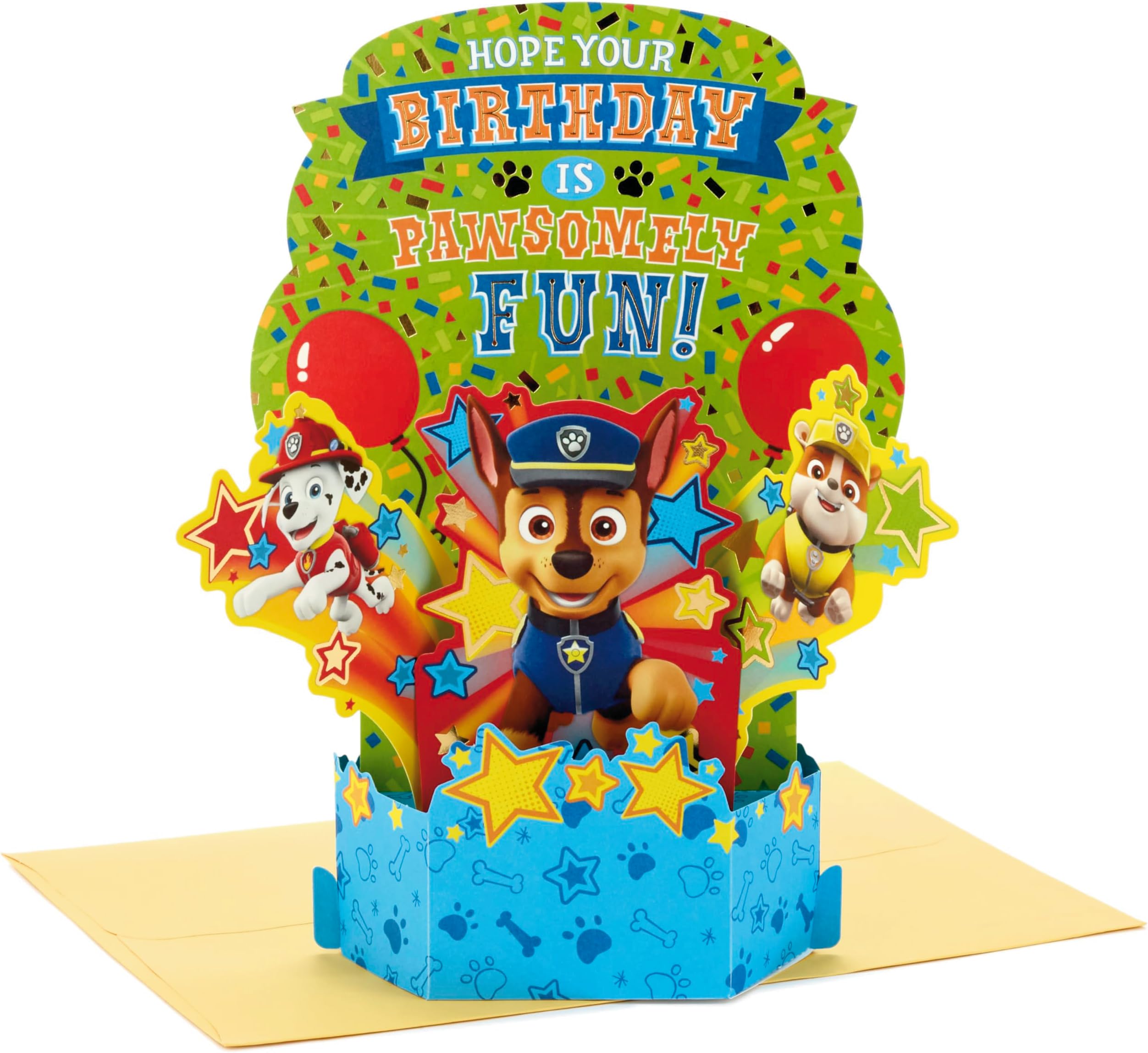 Hallmark Paper Wonder Pop Up Birthday Card for Kids (Paw Patrol)