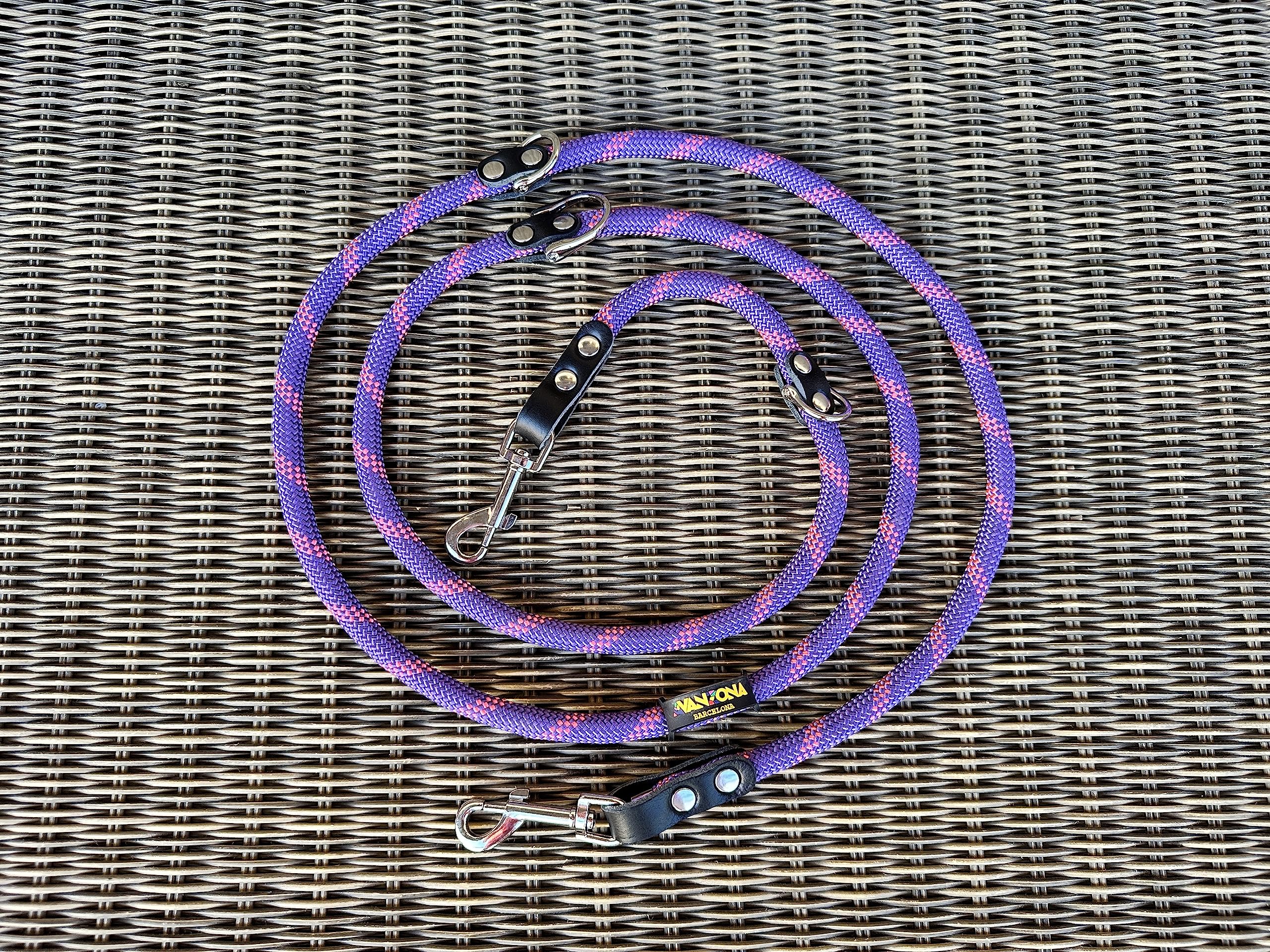 Hands Free Dog Lead. Double Ended, MultiFunction, Multiposition, for 2 Dogs, Small Medium Large. Rope and Leather - Image 4