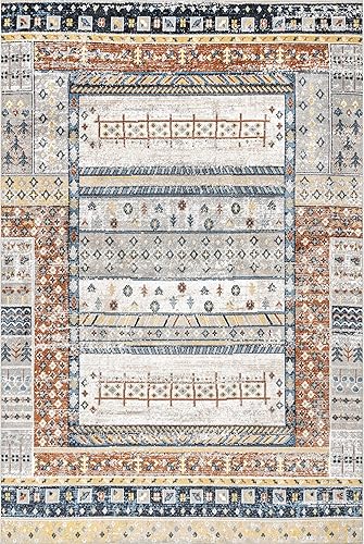 Miniatura 3 de nuLOOM Shannon Alfombra de pasillo tribal geométrica lavable a máquina, 2 pies 8 pulgadas x 6 pies, color beige