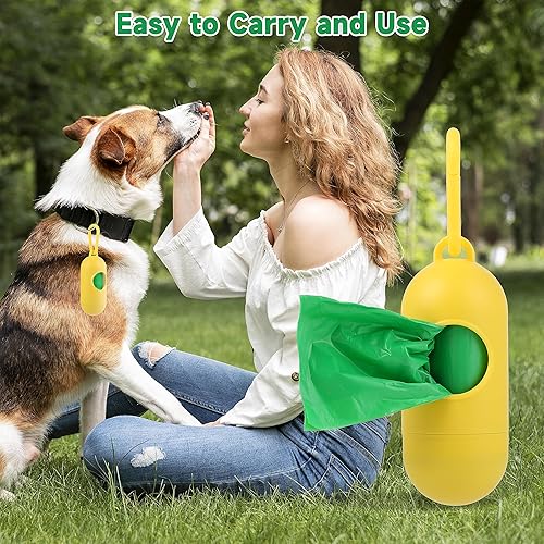 Miniatura 3 de FluffyDream Bolsas de excremento de perro con dispensador, bolsas de basura para mascotas, bolsas para perros, rollos de repuesto garantizados a