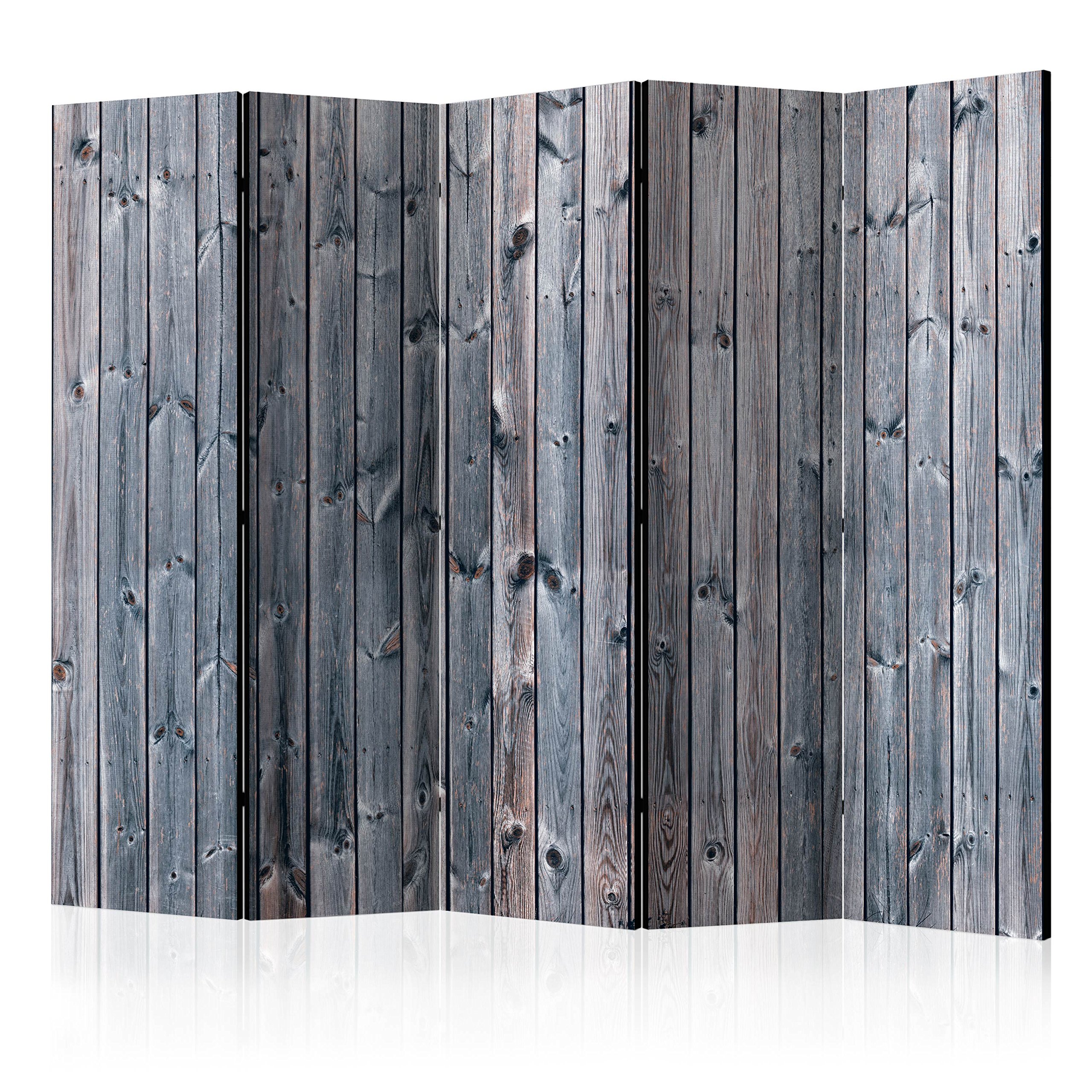 murando Decorative Room Divider Wood Boards 225x172 cm /88.58"x67.72" Double-Sided Folding Screen 5 Panels Room Partition Non-Woven Canvas Print Opaque Photo Display f-A-0574-z-c