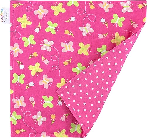 Miniatura 5 de Funkins - Servilletas de tela reutilizables para niños, 12 x 12 pulgadas, 2 capas, gruesas, absorbentes, duraderas, lavables a máquina, etiqueta con