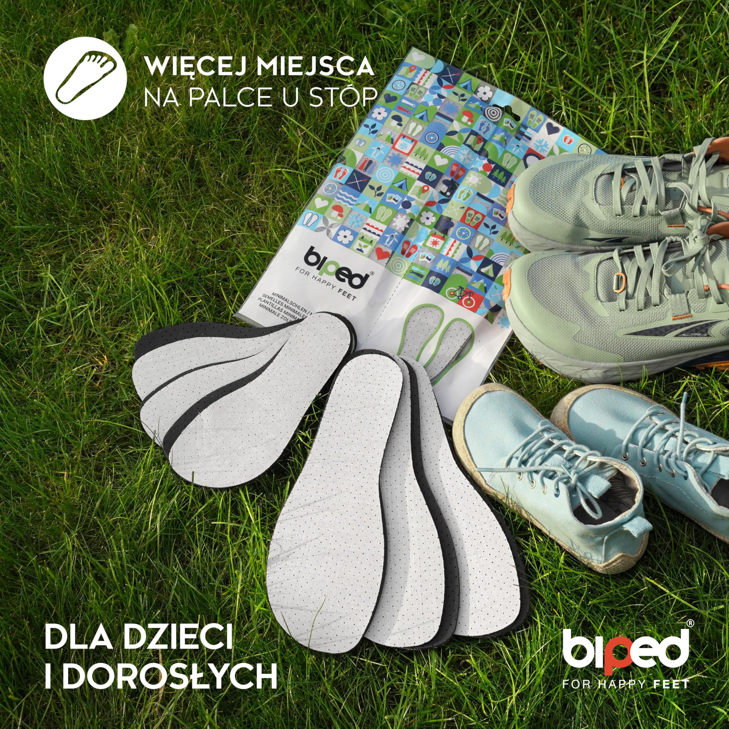 biped minimal sole ESTELLA – Zestaw 3 par wkładek do butów minimalistycznych i boso – Wkładki z aktywnym węglem przeciw zapachowi – Świeże wkładki dla dorosłych i dzieci(34)