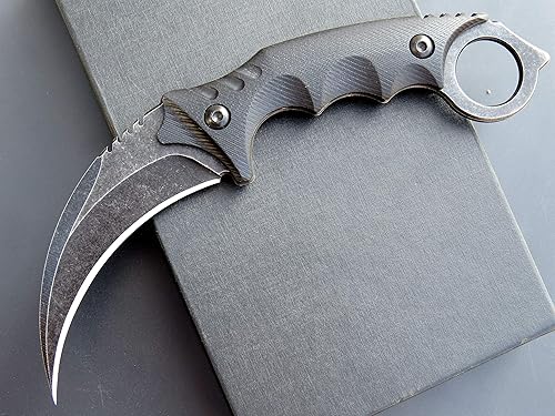 Miniatura 2 de CCanku C1111 Cuchillo de hoja fija D2 Hoja de acero G10 Mango para cuchillo de supervivencia al aire libre con funda Kydex (negro)