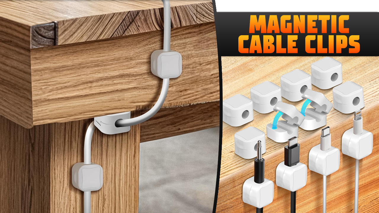 12 Pack Magnetic Cord Holder – Cable Organizer Clips With Adhesive Backing, White, For Desk, Office, Home, Car Wire Management