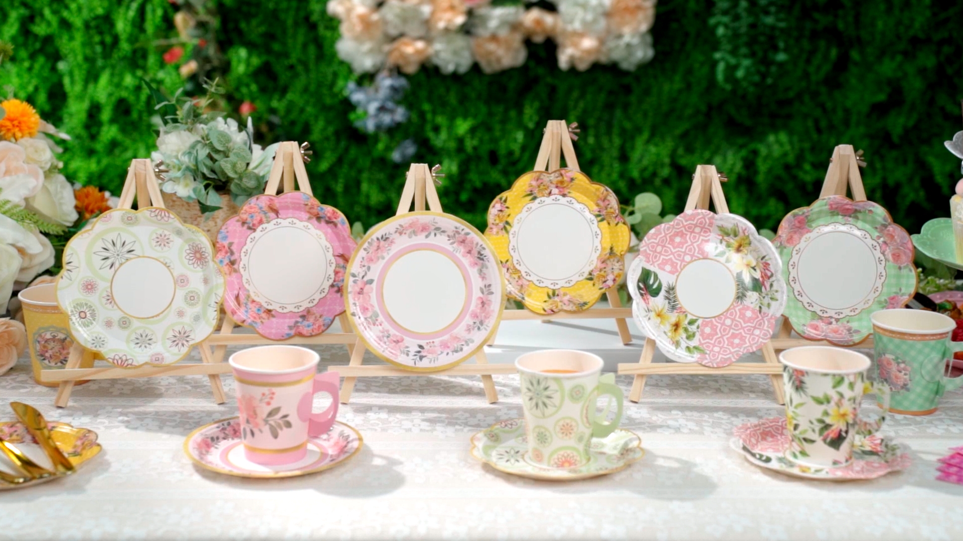 Amazon.com | Layhit 83 Pcs Floral Tea Party Set for Girls