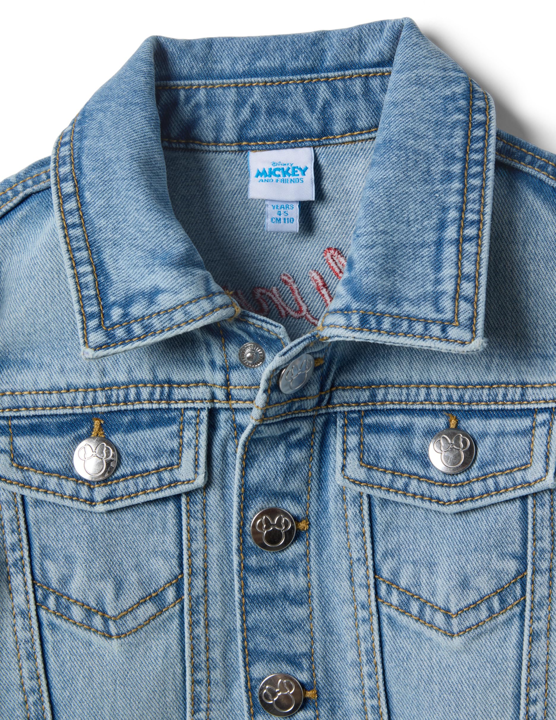 OVS KIDS Chaleco de denim azul ajuste regular para niñas con Minnie, de algodón puro