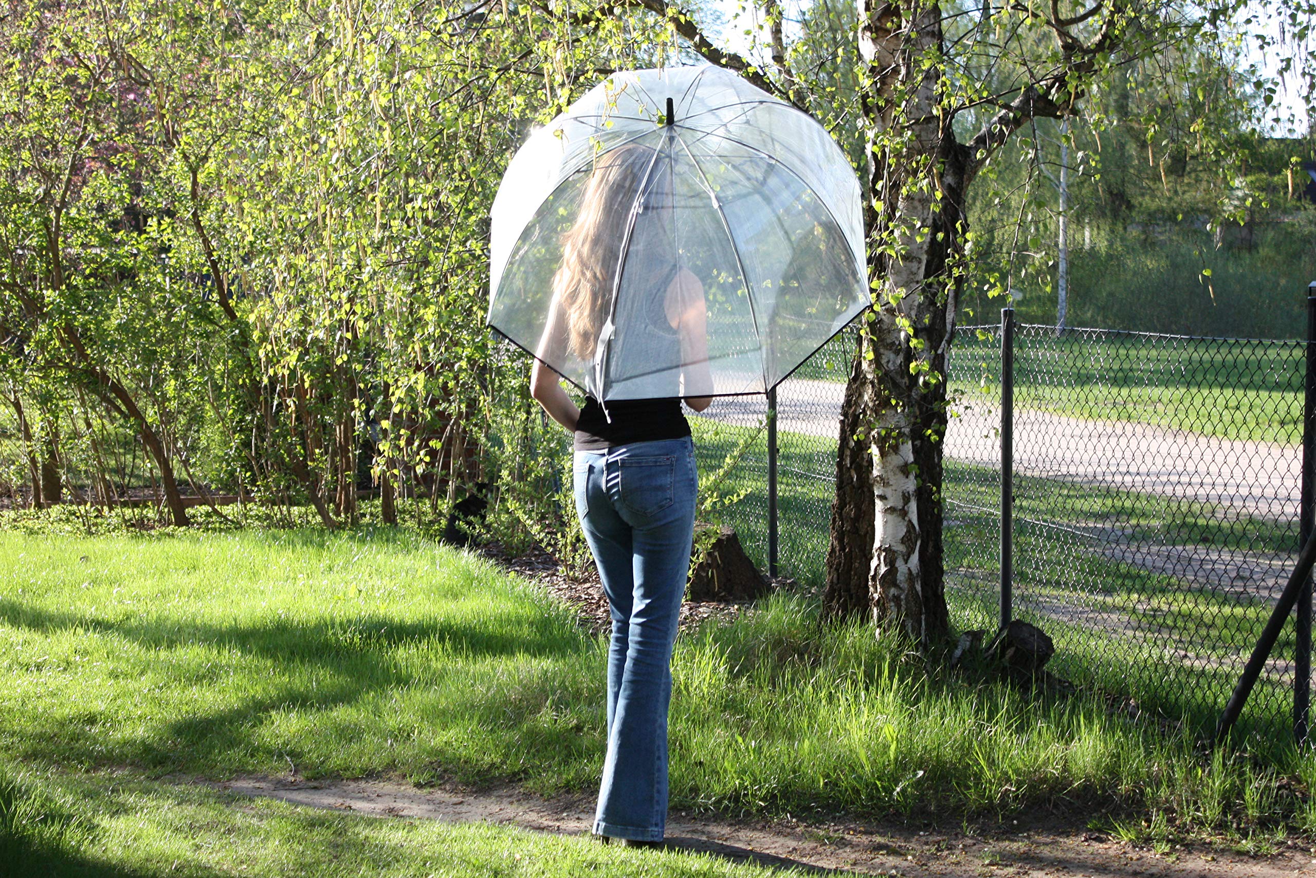 Parapluie cloche de luxe transparent taille XXL, diamètre 103 cm