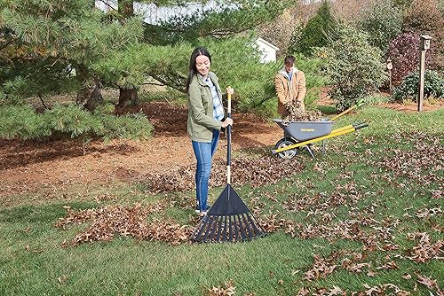 Miniatura 15 de True Temper 20212010 Rastrillo de hojas sin obstrucciones con mango de madera duraacero, 24 pulgadas para hojas, hierba, recortes, ramitas, agujas