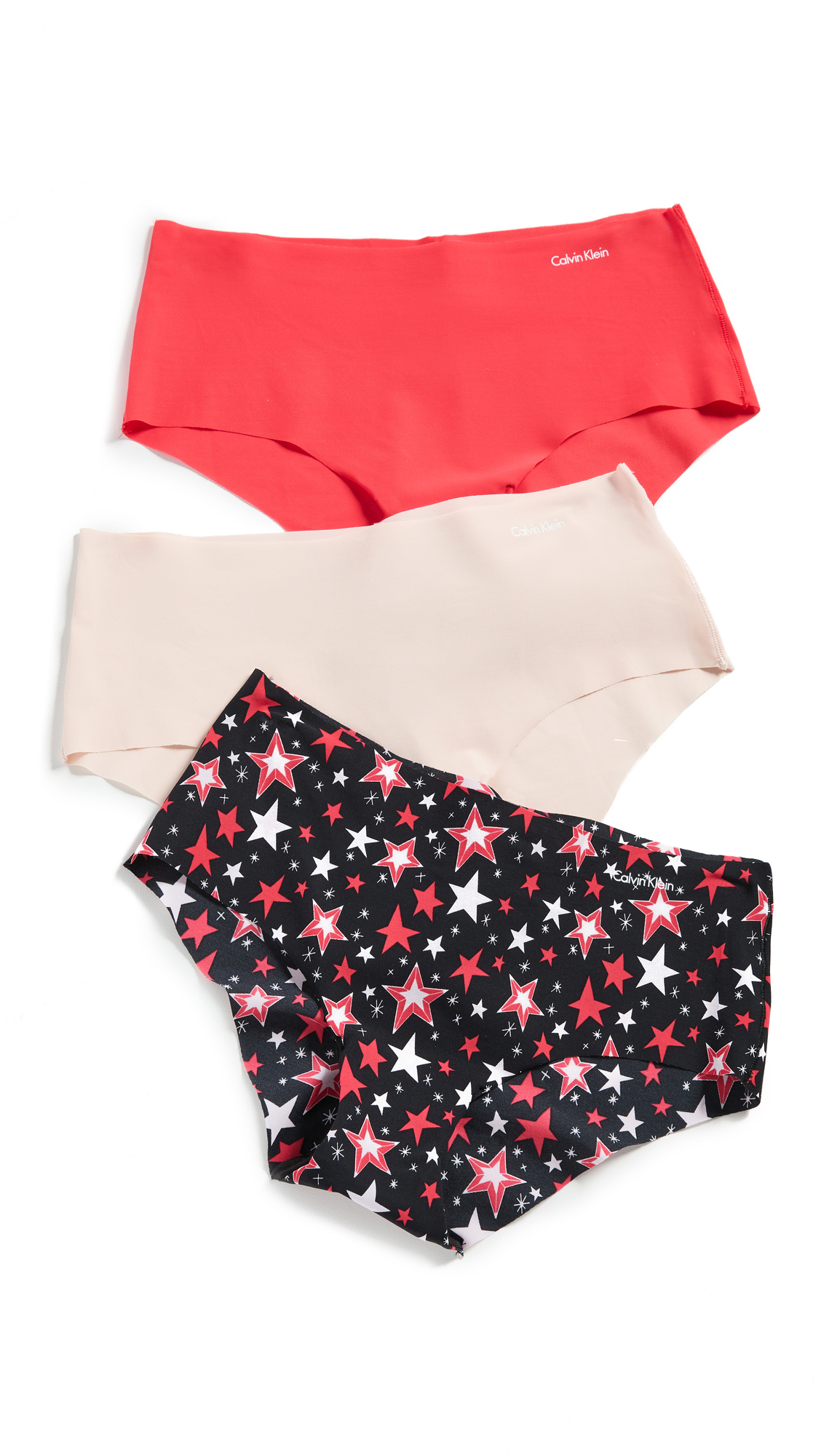 Women's Invisibles Hipster Multipack Panty, Tomato/Beechwood/Starry Print_Black, X-Large